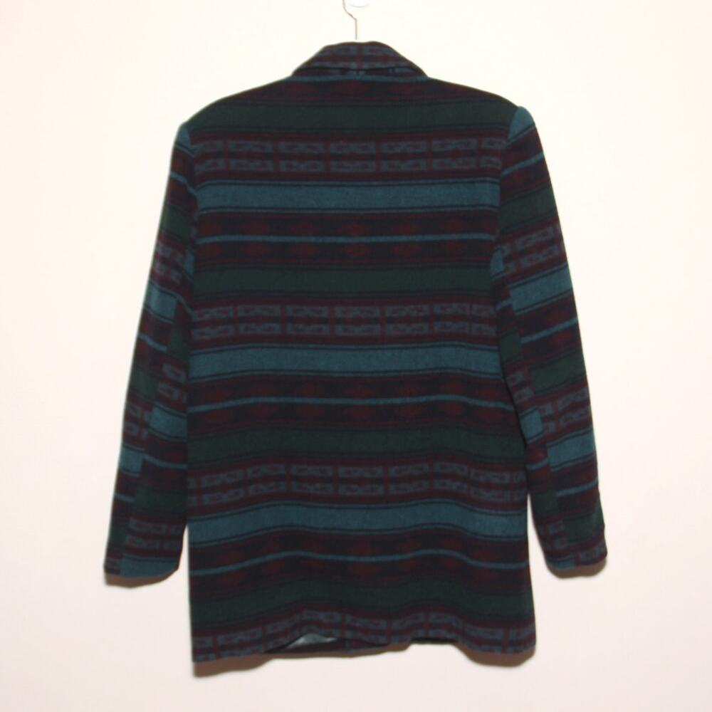 Vintage Braetan Wool Blend Boxy Blazer Coatigan Size L Striped Southwestern - Picture 2 of 9
